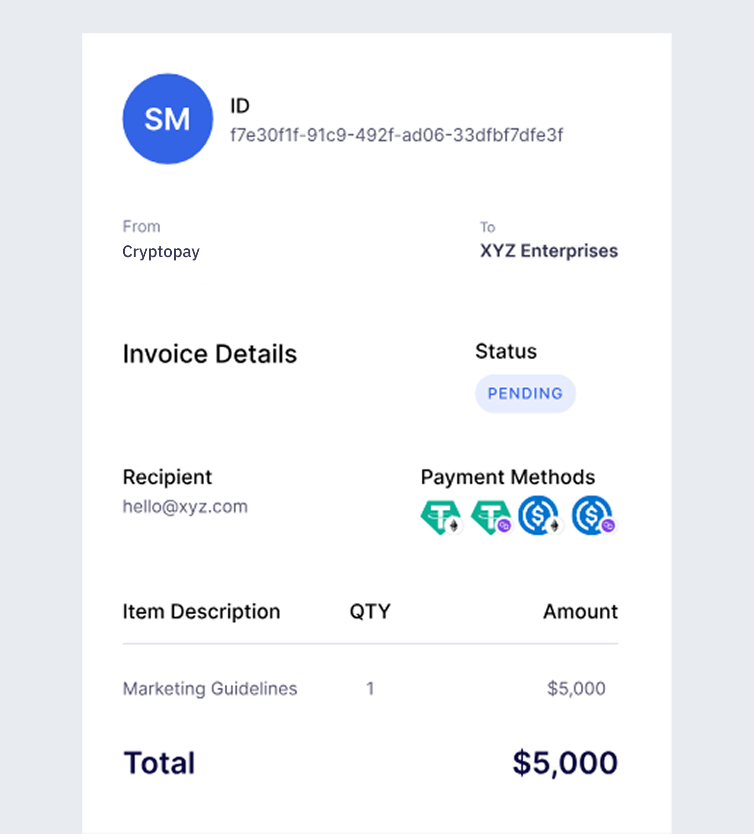 Create Invoice Interface